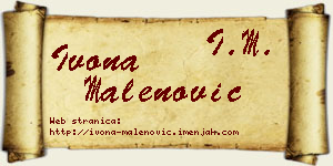 Ivona Malenović vizit kartica